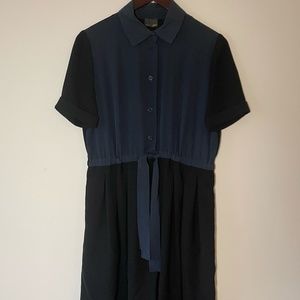 Fendi Black and Navy Midi Dress